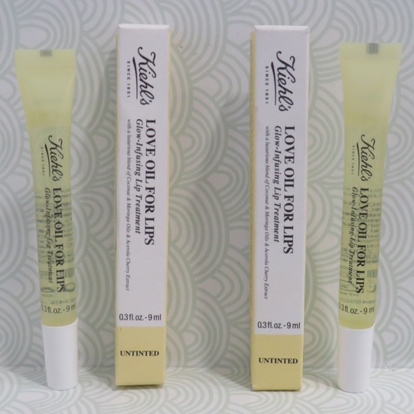 KIEHL'S💥LOVE OIL FOR LIPS GLOW INFUSING LIP TREATMENT UNTINTED 0.3 OZ - 2PCS💥